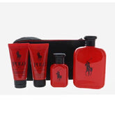 POLO RED by RALPH LAUREN 5PC 4.2 EDT SPR, 1.4 EDT SPR, A/S BALM, S/G, POUCH (M)