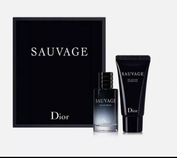 DIOR SAUVAGE MINI GIFT SET WITH SAUVAGE EDP 0.34 OZ + 0.67 OZ SHOWER GEL