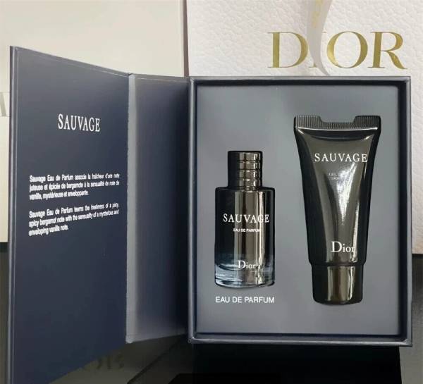 DIOR SAUVAGE MINI GIFT SET WITH SAUVAGE EDP 0.34 OZ + 0.67 OZ SHOWER GEL