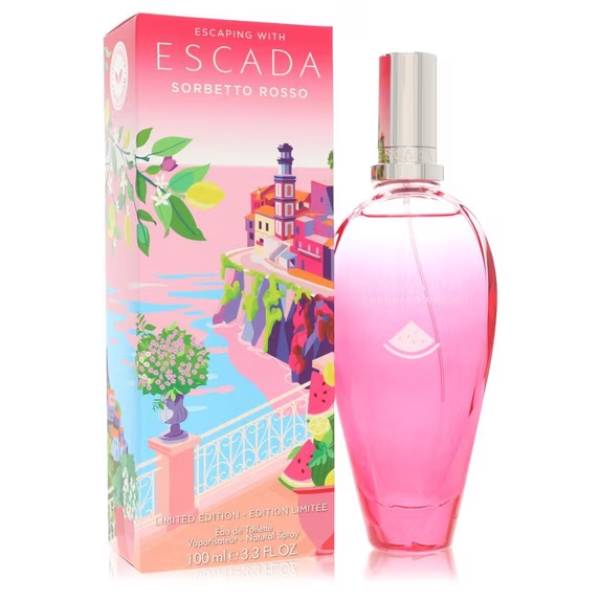 ESCAPING WITH ESCADA SORBETTO ROSSO LIMITED EDITION 3.3 OZ EDT