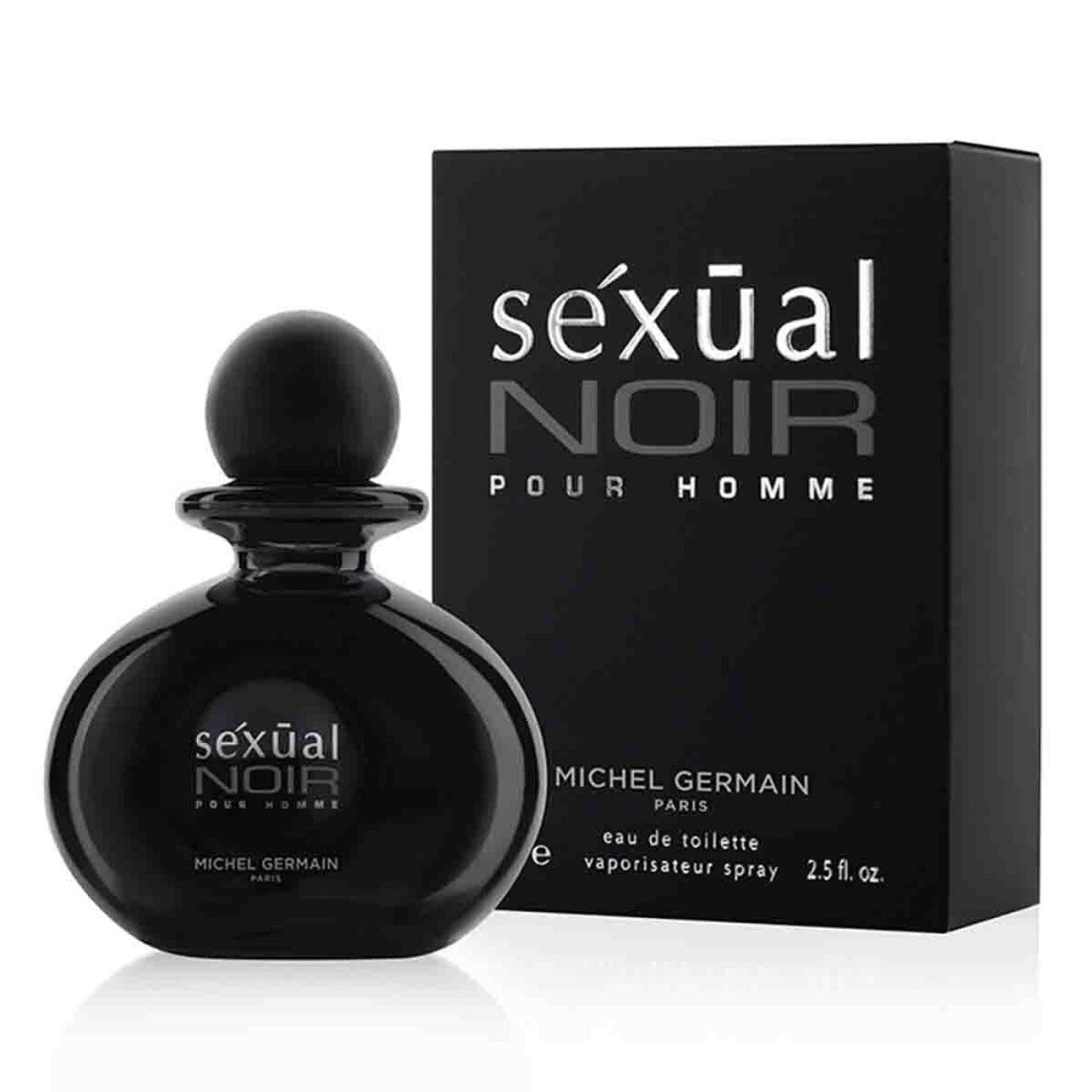 Black perfume bottle and packaging of 'Sexual Noir' by Michel Germain