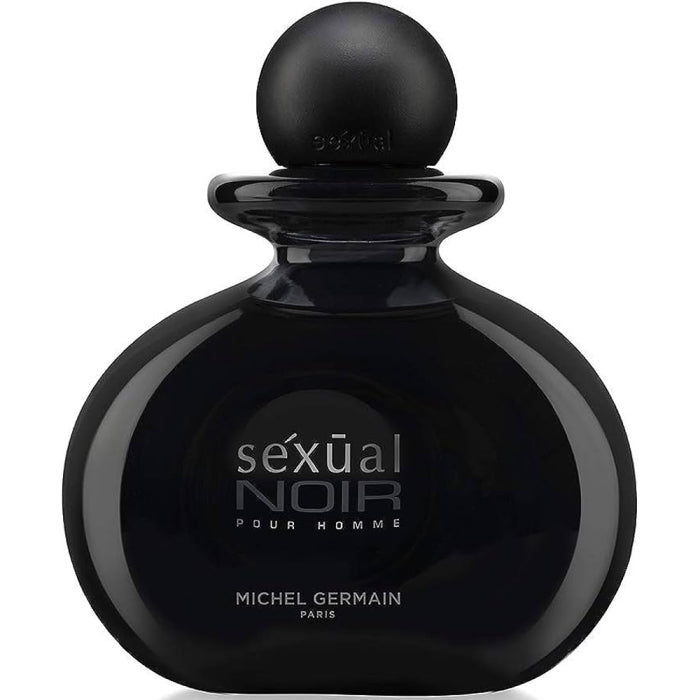 Black perfume bottle labeled 'Sexual Noir' by Michel Germain