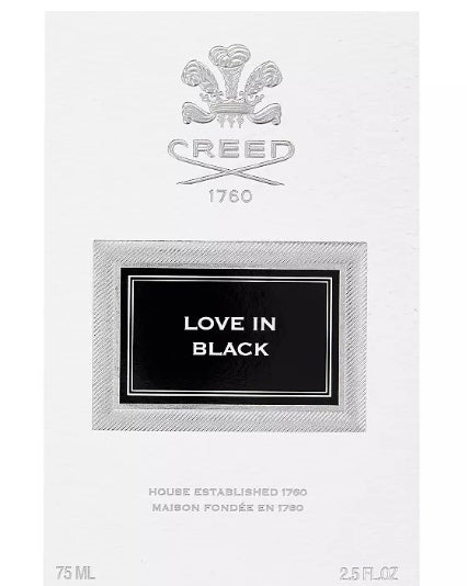 'Love in Black' perfume packaging
