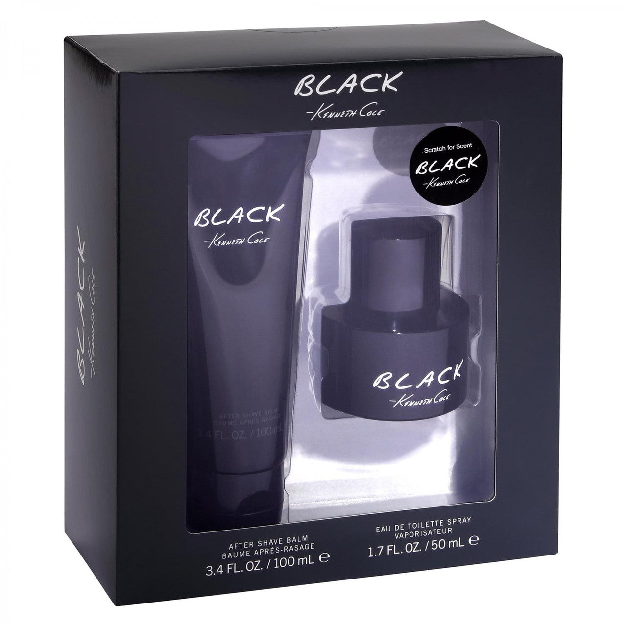 KENNETH COLE BLACK 2 PCS SET FOR MEN: 1.7 EDT + 3.4 AFTER SHAVE BALM