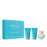 VERSACE DYLAN TURQUOISE 3 PCS SET: 3.4 EAU DETOILETTE SPRAY + 3.4 BODY GEL + 3.4 SHOWER GEL