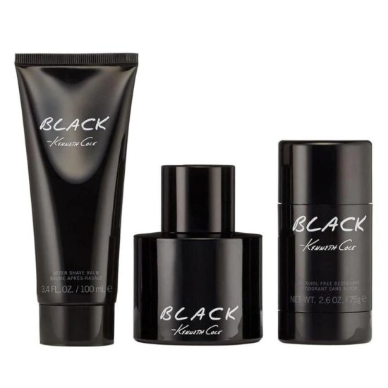KENNETH COLE BLACK 3PC 3.4 EDT SPR, 3.4 A/S BALM, 2.6 DEO (MEN)